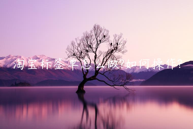 淘寶標(biāo)簽單怎么做?如何操作?